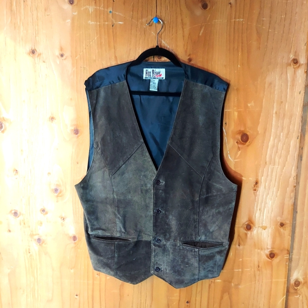 Fox River Casual Wear Vintage Brown Taupe Leather Vest
